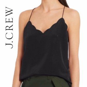 Black J Crew Scalloped Tank Black size 8
